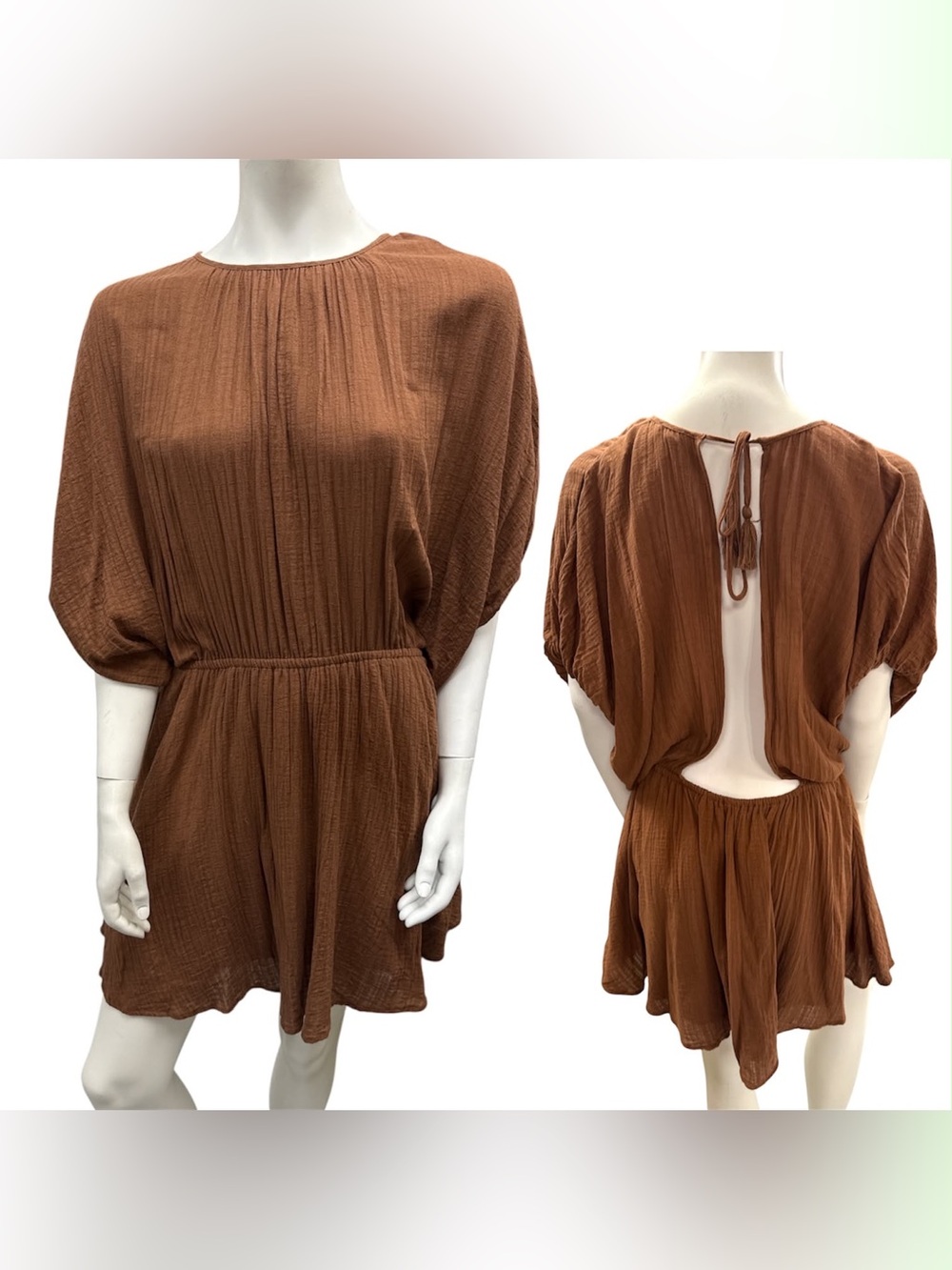 Aerie Rust Brown Backless Mini Dress Size M